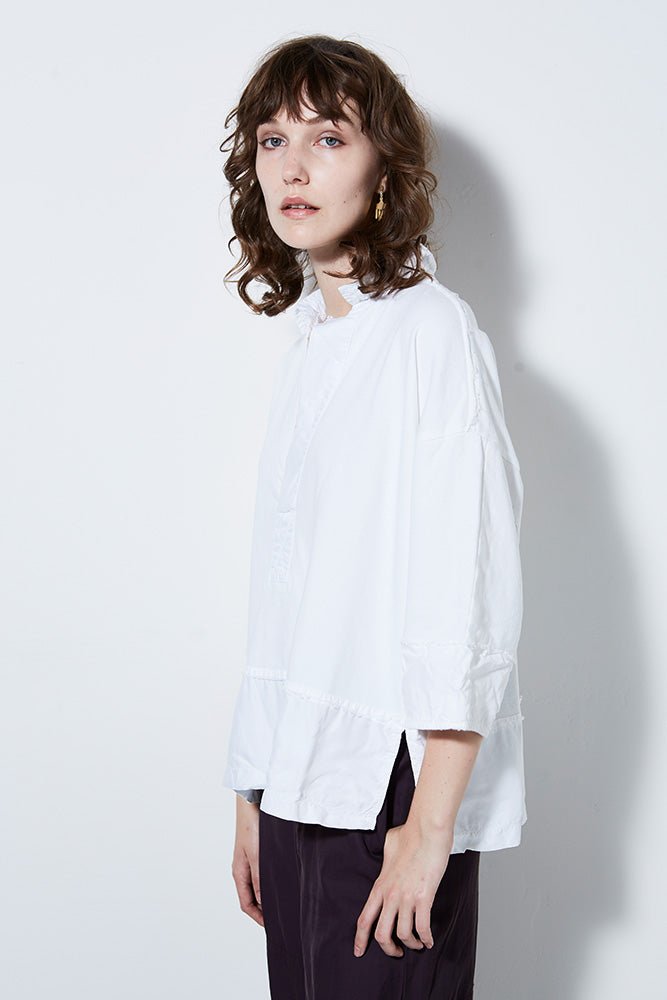 UNION PULLOVER SHIRT, WHITE SAMPLE - Burning Torch Online Boutique