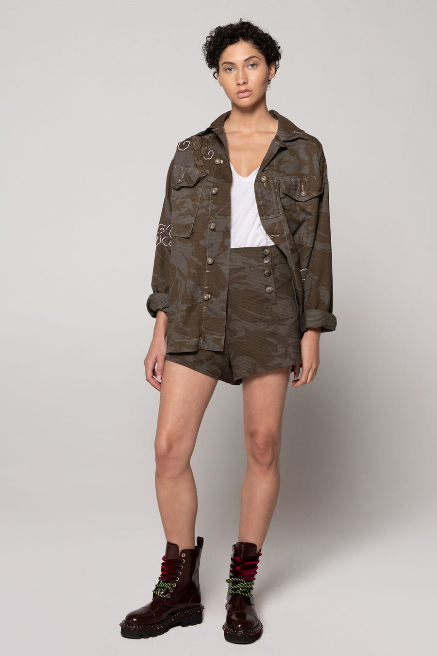 UPCYCLED JUNGLE SHORT, ARMY - Burning Torch Online Boutique