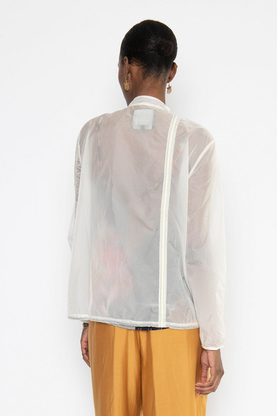 Upcycled Parachute Jacket, WHITE - Burning Torch Online Boutique