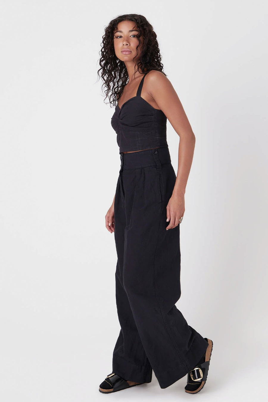 UTILITY HIGH WAISTED WIDE LEG PANT, BLACK - Burning Torch Online Boutique