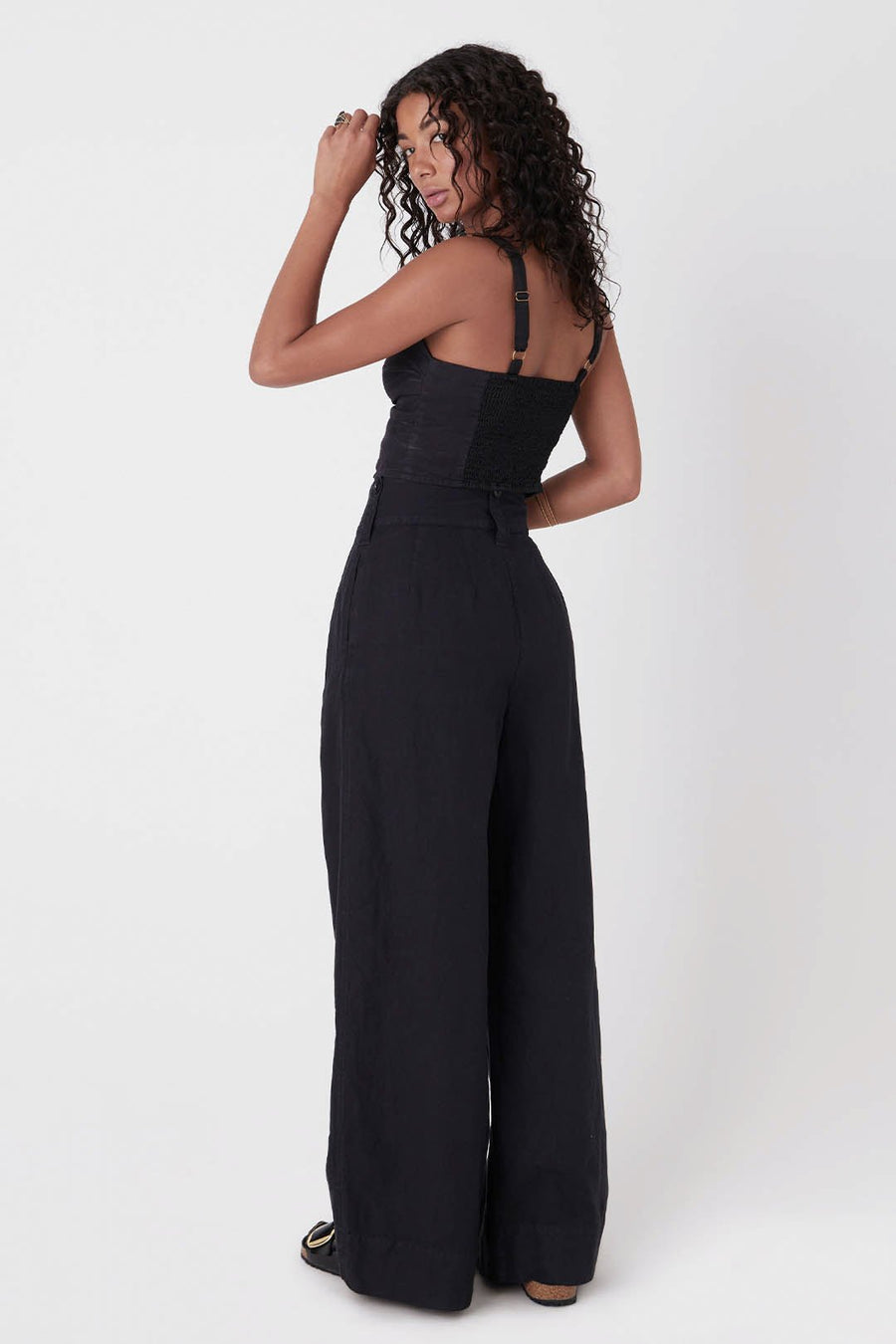UTILITY HIGH WAISTED WIDE LEG PANT, BLACK - Burning Torch Online Boutique