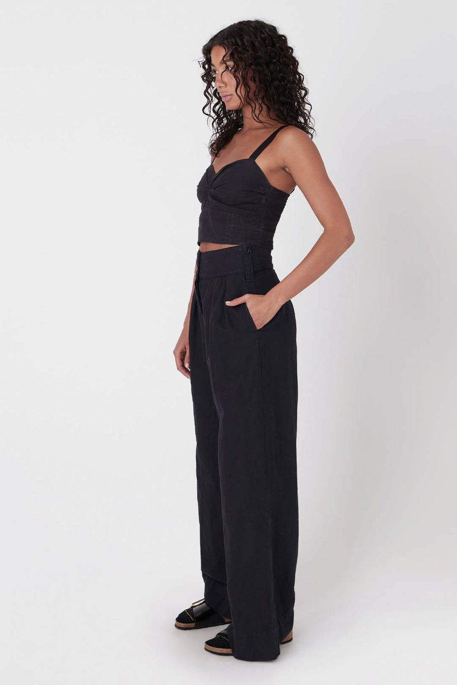 UTILITY HIGH WAISTED WIDE LEG PANT, BLACK - Burning Torch Online Boutique