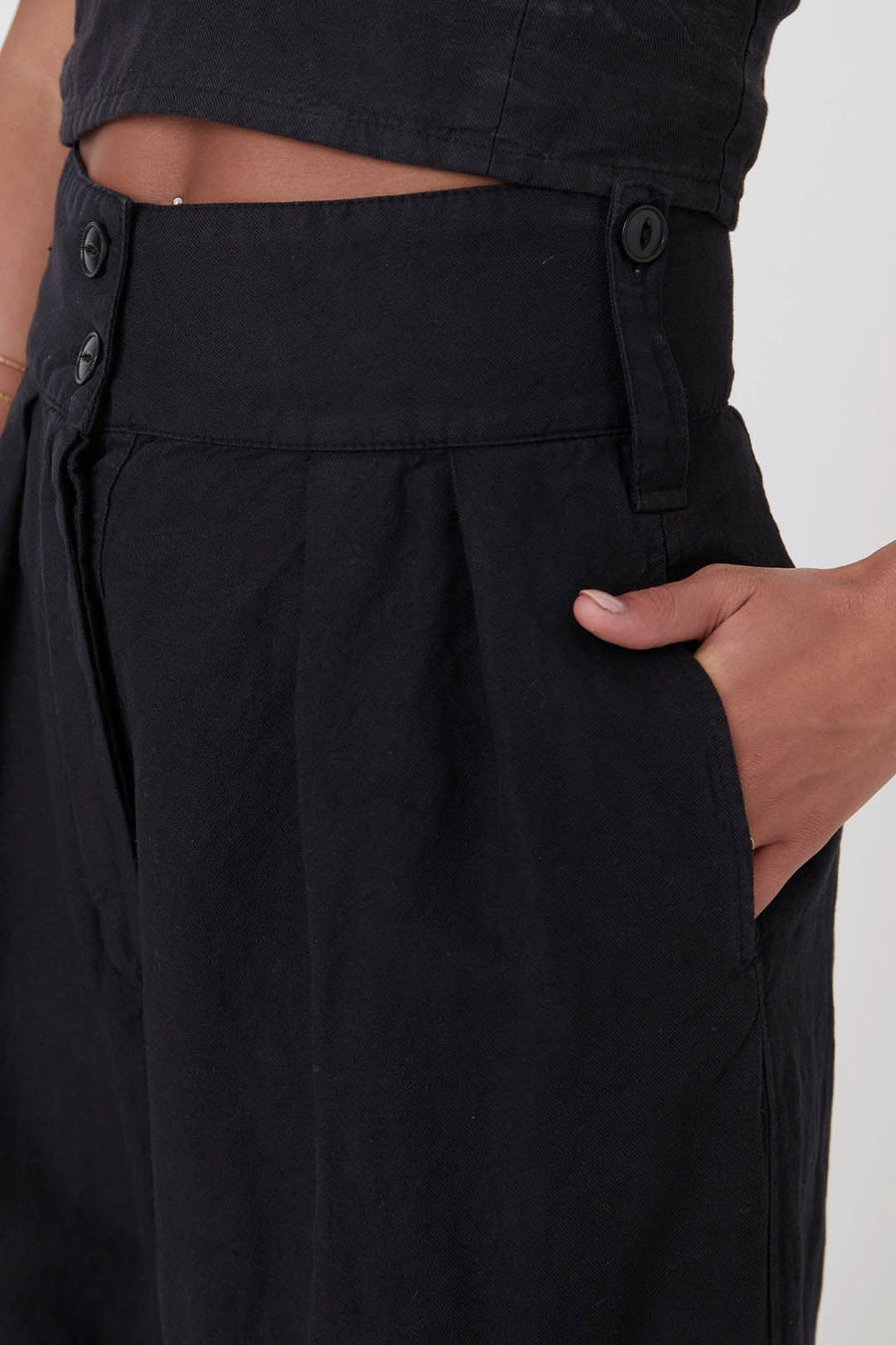 UTILITY HIGH WAISTED WIDE LEG PANT, BLACK - Burning Torch Online Boutique