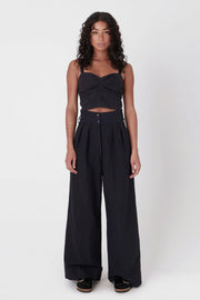 UTILITY HIGH WAISTED WIDE LEG PANT, BLACK - Burning Torch Online Boutique