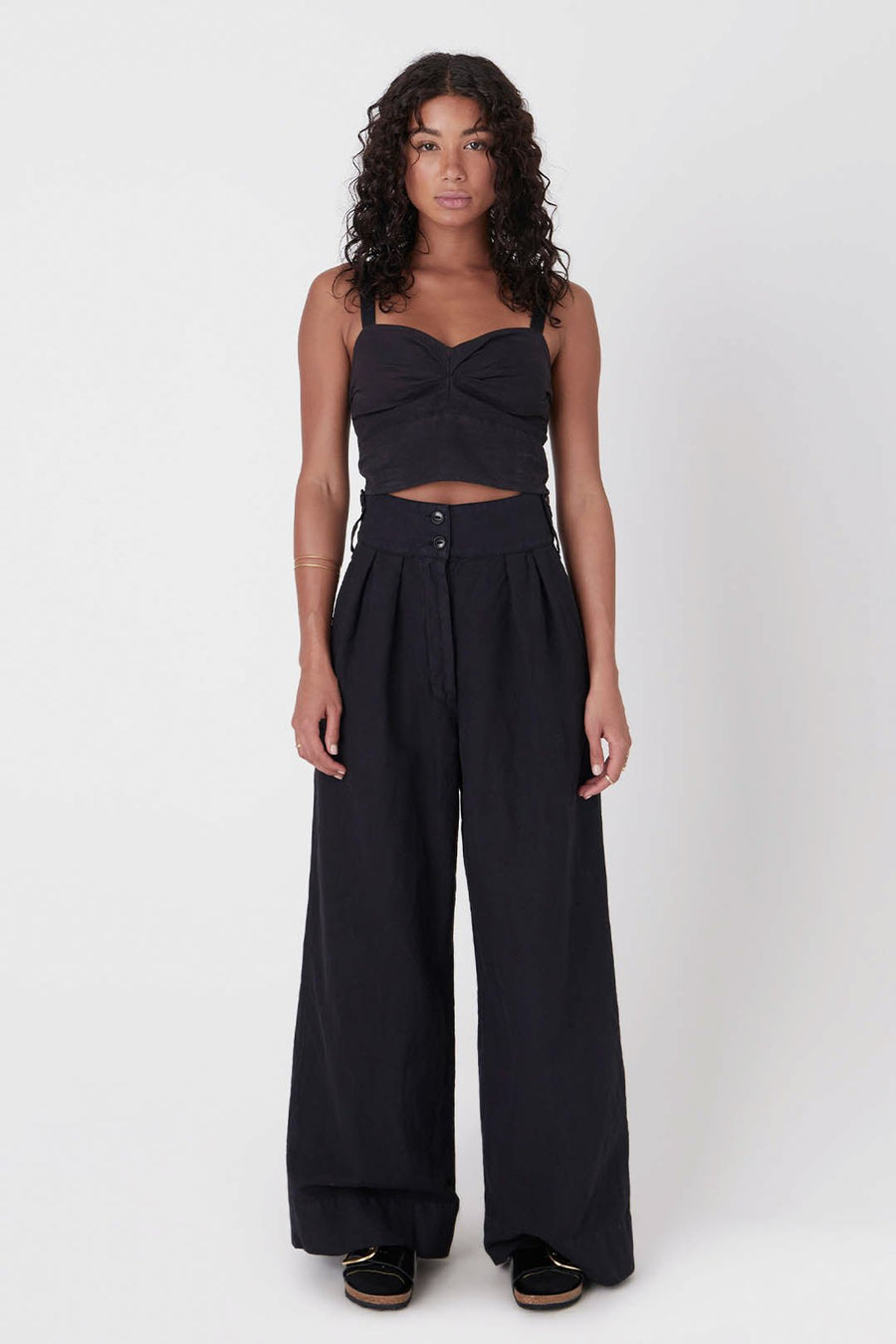 UTILITY HIGH WAISTED WIDE LEG PANT, BLACK - Burning Torch Online Boutique