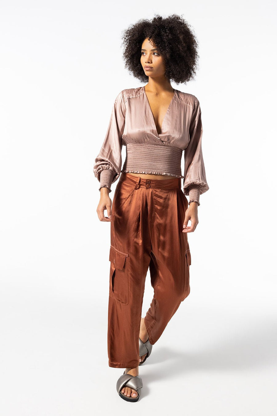 VALENTINE CARGO PANTS, RUST - SAMPLE 10354 - Burning Torch Online Boutique