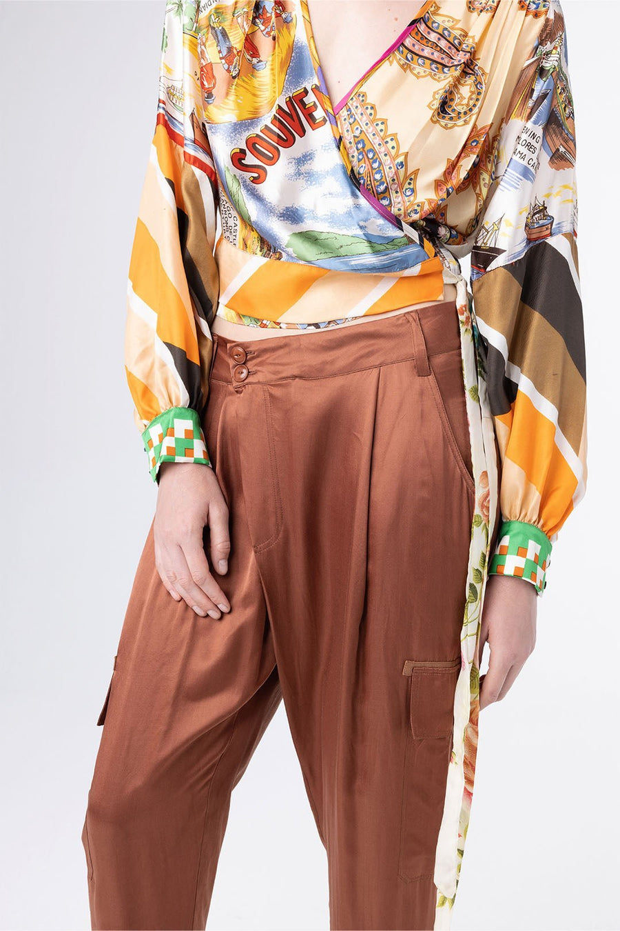 VALENTINE CARGO PANTS, RUST - SAMPLE 10354 - Burning Torch Online Boutique