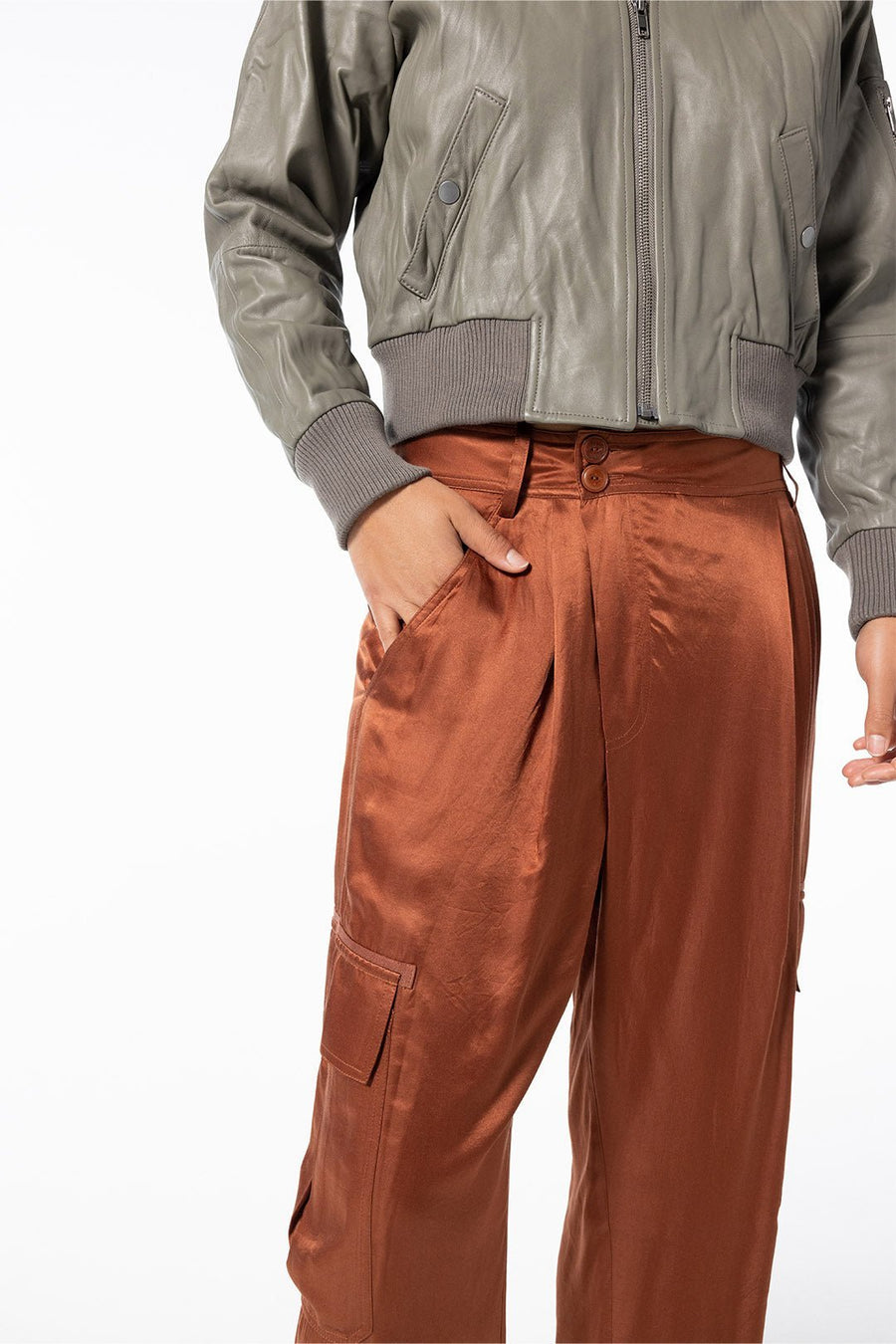 VALENTINE CARGO PANTS, RUST - SAMPLE 10354 - Burning Torch Online Boutique