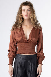 VALENTINE LONG SLEEVE TOP, RUST - Burning Torch Online Boutique