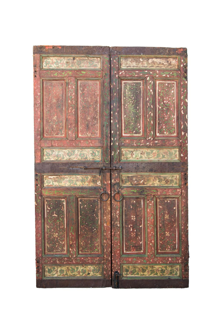 Vintage Hand Painted Double window panels - Burning Torch Online Boutique