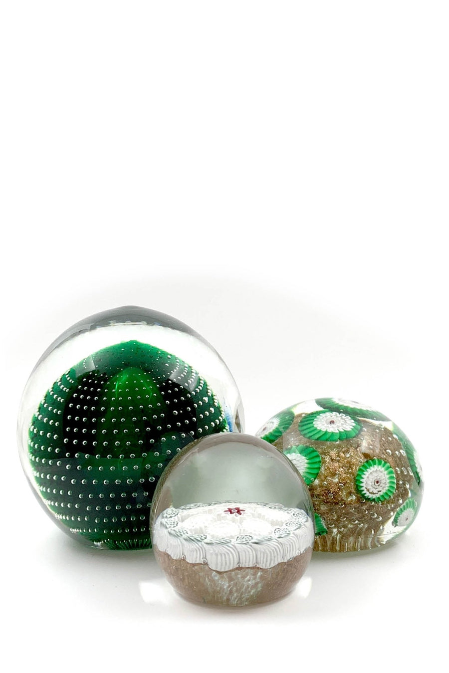 VINTAGE SMALL WHITE MURANO GLASS PAPERWEIGHT - Burning Torch Online Boutique