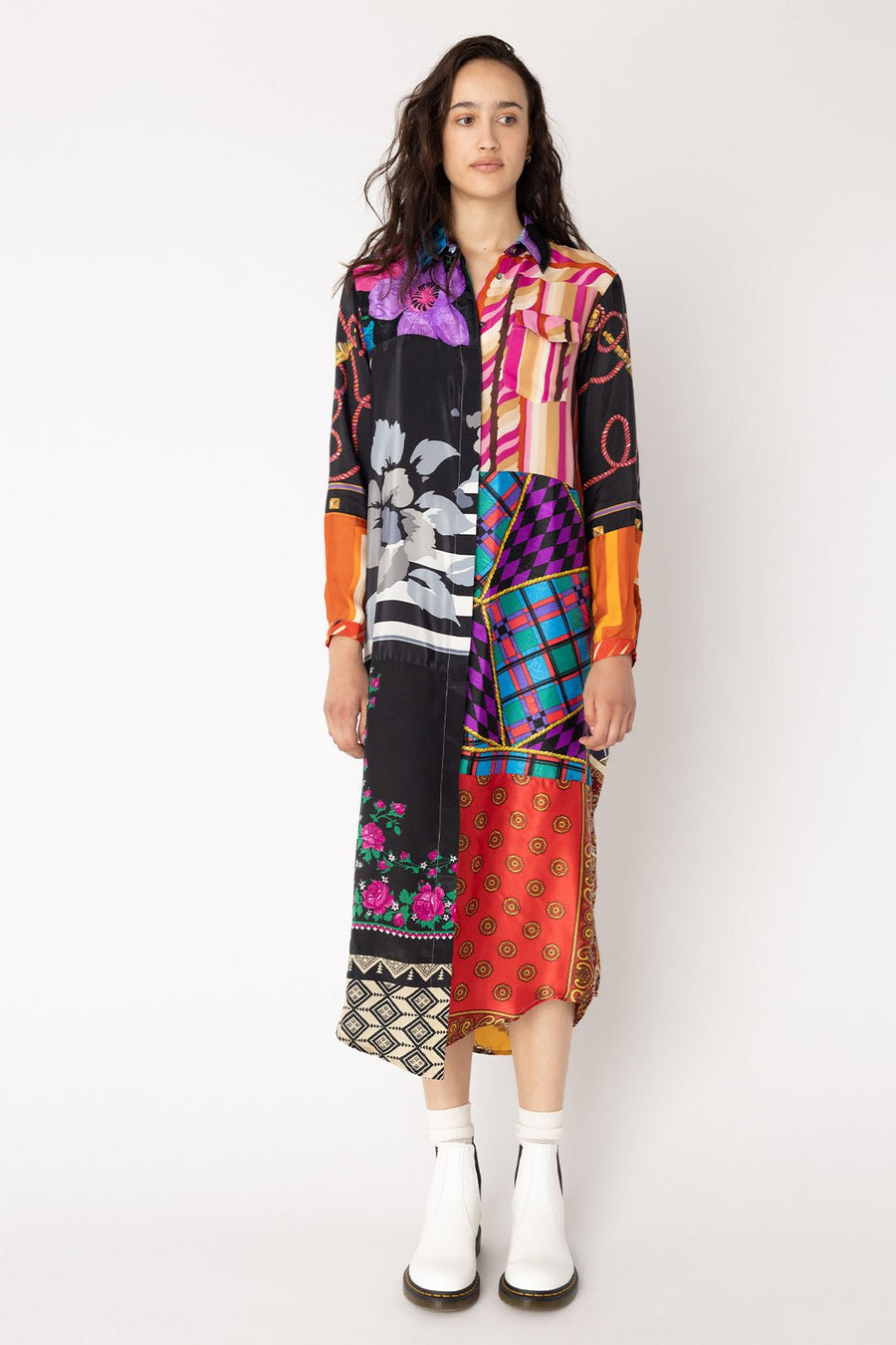VIVIENNE SHIRTDRESS, MULTI - SAMPLE 30519 - Burning Torch Online Boutique