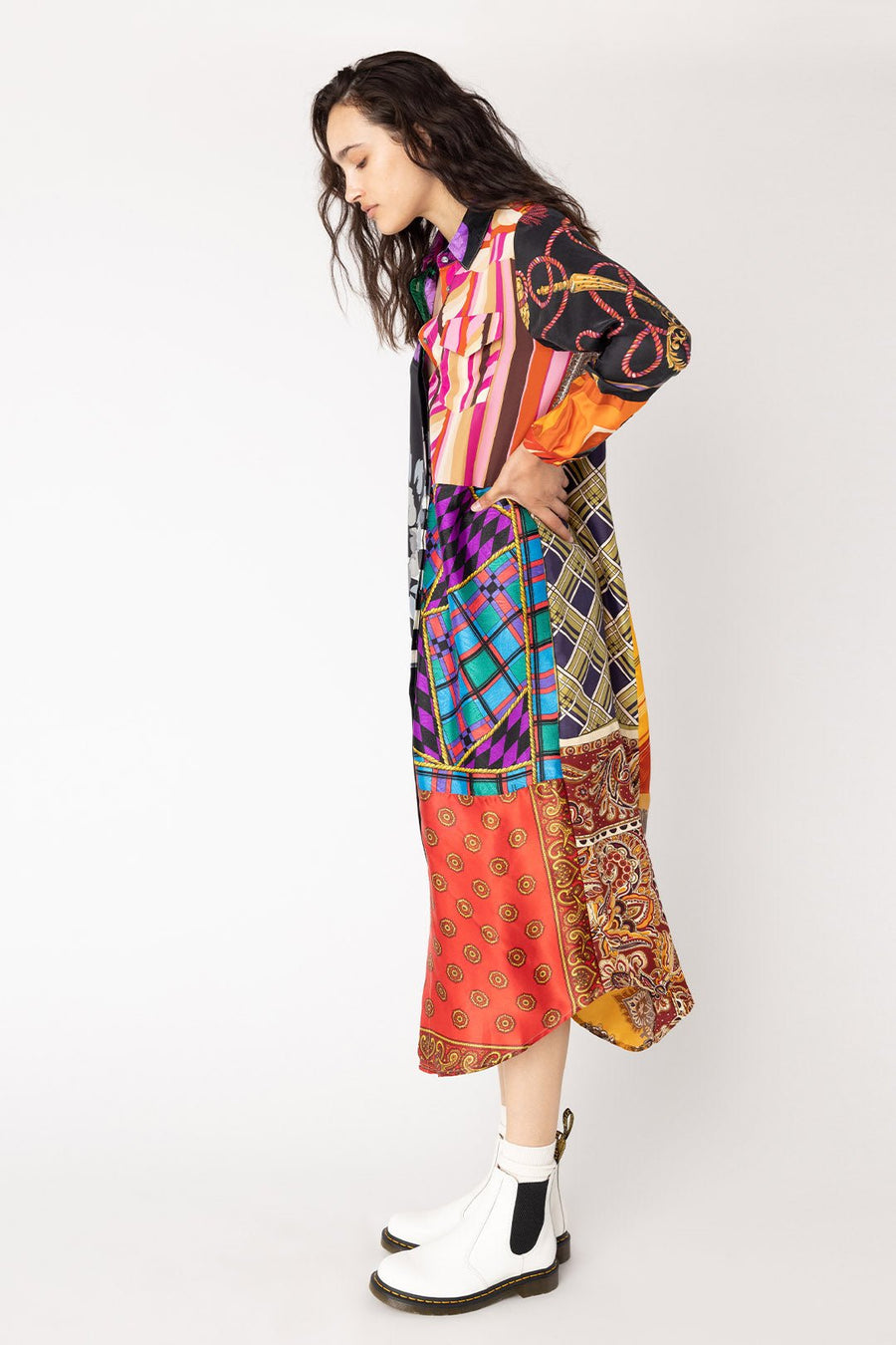 VIVIENNE SHIRTDRESS, MULTI - SAMPLE 30519 - Burning Torch Online Boutique
