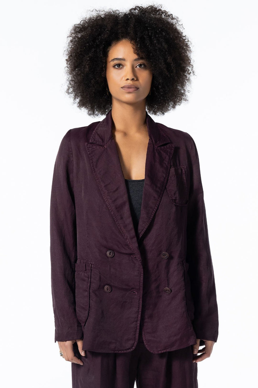 WALLACE BLAZER, PRUNE - Burning Torch Online Boutique