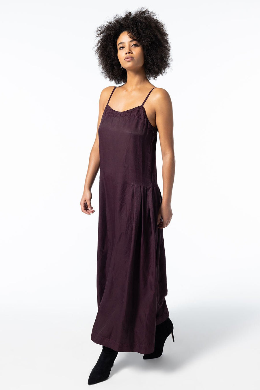 WALLACE DROP WAIST DRESS, PRUNE - Burning Torch Online Boutique