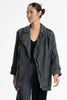 WASHED LEATHER MICRO TRENCH, VINTAGE BLACK - Burning Torch Online Boutique