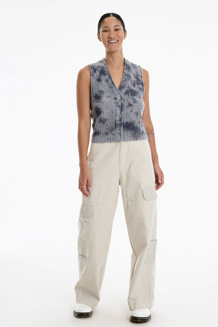 WATERCOLOR CASHMERE VEST, STORM - Burning Torch Online Boutique