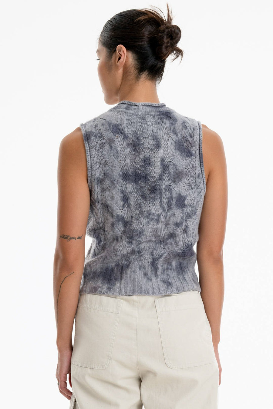 WATERCOLOR CASHMERE VEST, STORM - Burning Torch Online Boutique