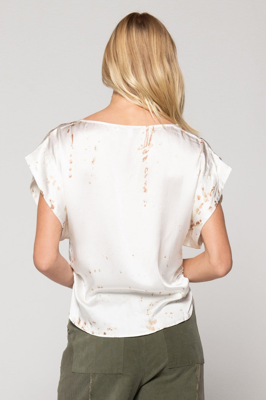 WILCOX SPLATTER VNECK TOP - SAMPLE 71900 - Burning Torch Online Boutique