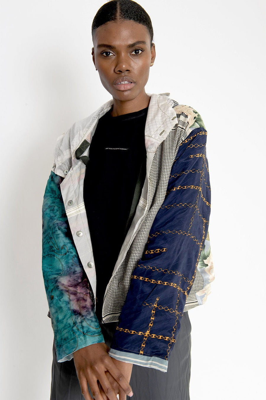 WONDERLAND REVERSIBLE PARACHUTE AND UPCYCLED SCARVES JACKET - Burning Torch Online Boutique